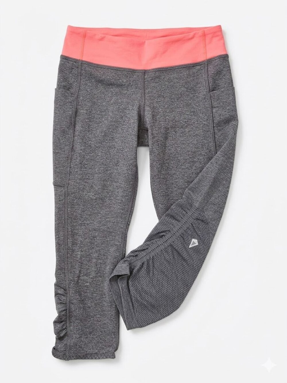 Ivivva Girl by Lululemon 🍋Quick Trick Crop grey  with orange waistline size 10